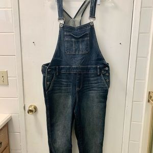 Cropped Denim Overalls